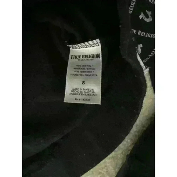 True Religion Youth Size Small Full Zip Up Horseshoe Logo Hoodie Sweatshirt - Picture 6 of 6